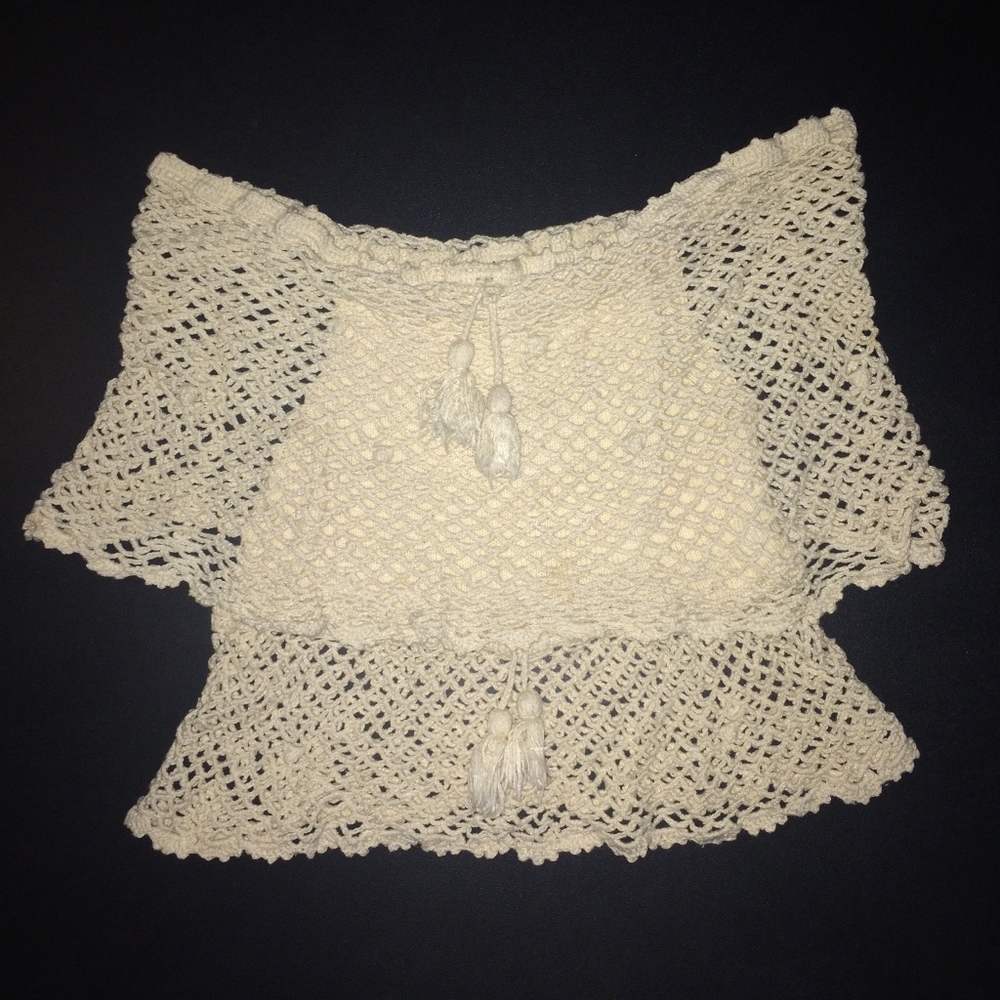VINTAGE 1970's CROCHET BOHO TOP BY LUIGI GORDONI